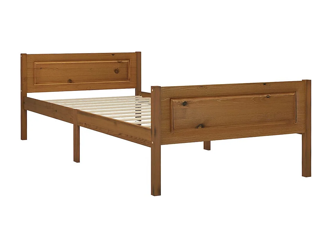 Lit simple | Lit adulte, enfant | Cadre de lit pin massif marron miel 100x200 cm