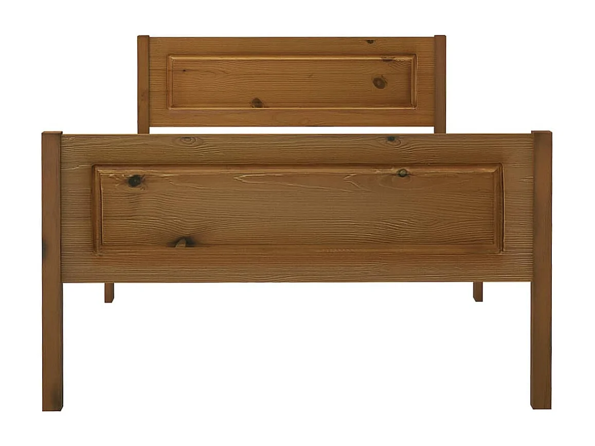 Lit simple | Lit adulte, enfant | Cadre de lit pin massif marron miel 100x200 cm