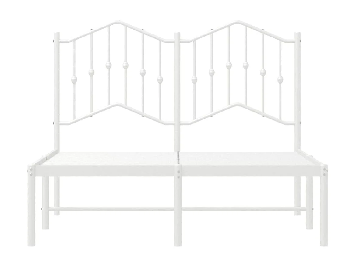 Lit simple | Lit adulte, enfant | Cadre de lit métal et tête de lit blanc 120x190 cm