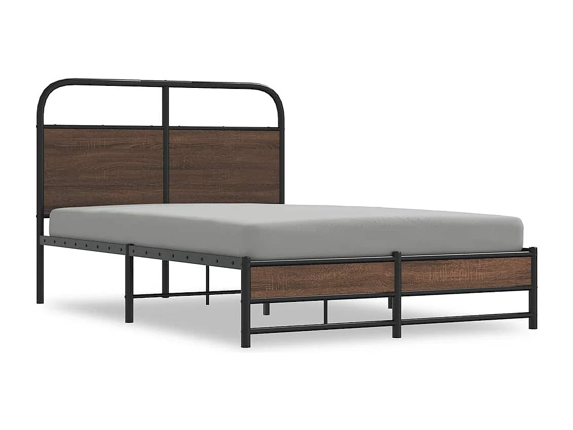Letto per adulti | Letto singolo | Giroletto senza Materasso Rovere Marrone 120x190 cm Truciolato