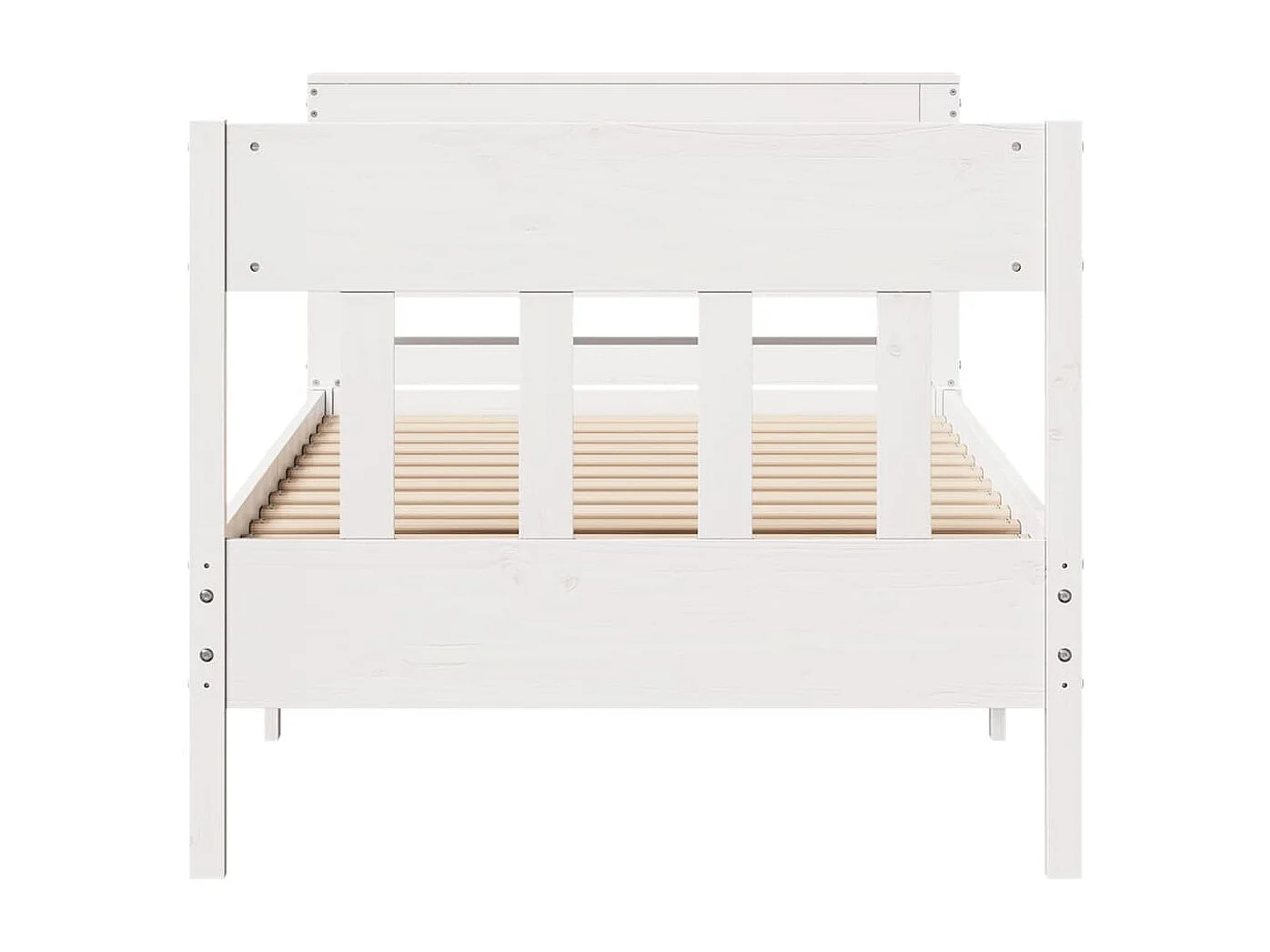 Lit simple | Lit adulte, enfant | Cadre de lit blanc 75x190 cm bois de pin massif