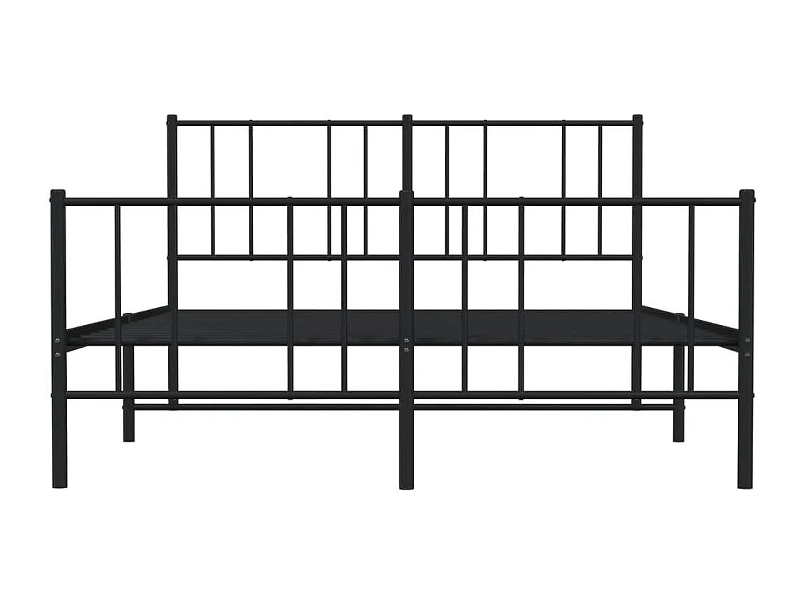 Lit double | Lit adulte | Cadre de lit métal avec pied de lit noir 160x200cm