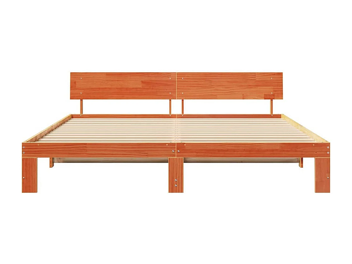 Lit double | Lit adulte | Cadre de lit Marron 180x200 cm Bois de pin massif