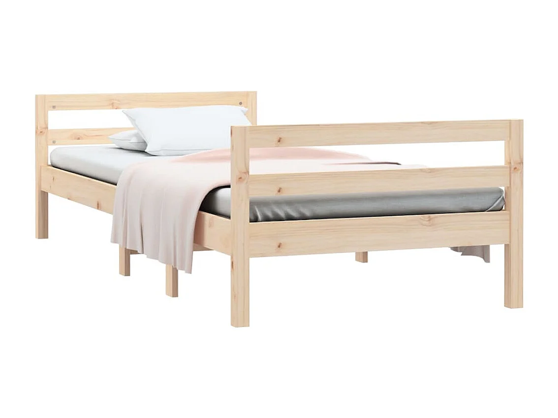 Lit simple | Lit adulte, enfant | Cadre de lit 75x190 cm bois de pin massif