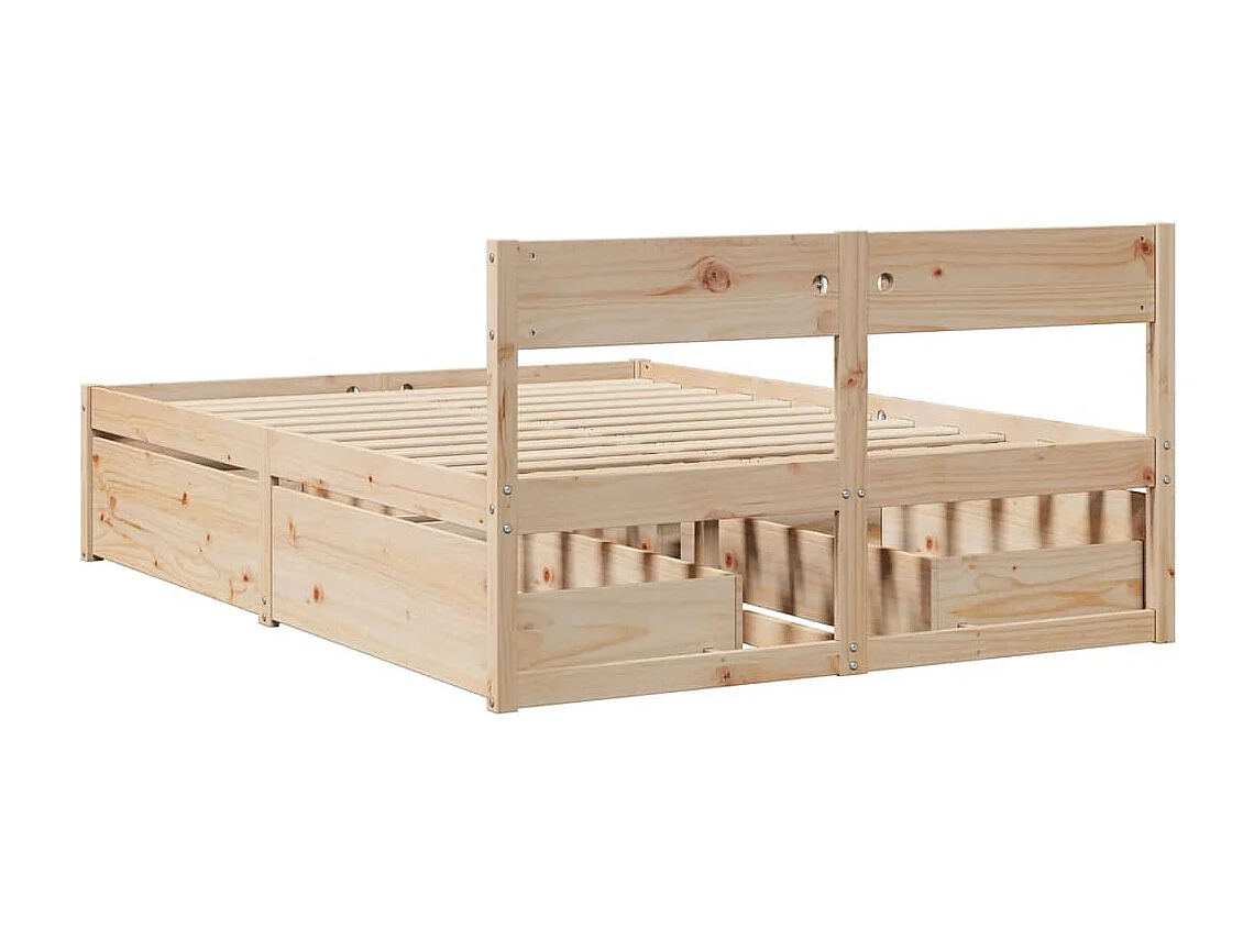 Lit simple | Lit adulte, enfant | Cadre de lit 120x190 cm bois de pin massif