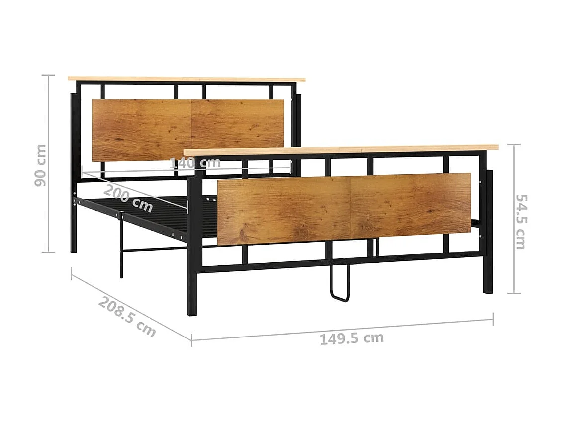 Lit double | Lit adulte | Cadre de lit métal 140x200 cm