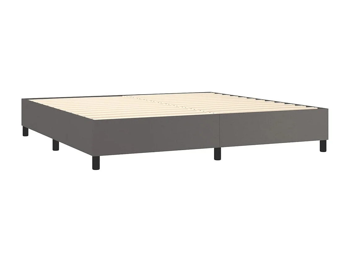 Lit double | Lit adulte | Cadre de lit gris 200x200 cm similicuir