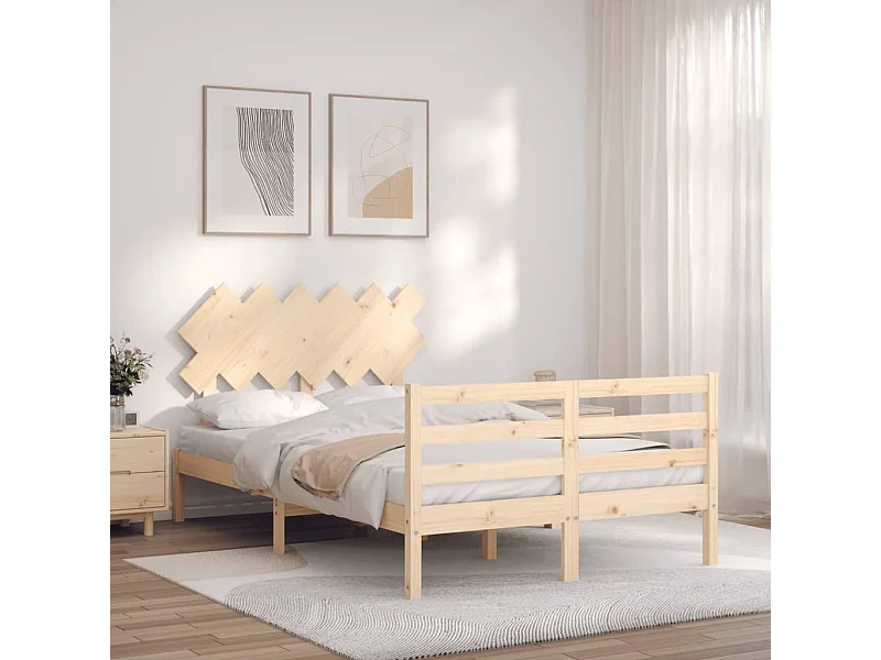 Lit double | Lit adulte | Cadre de lit bois massif 135x190 cm
