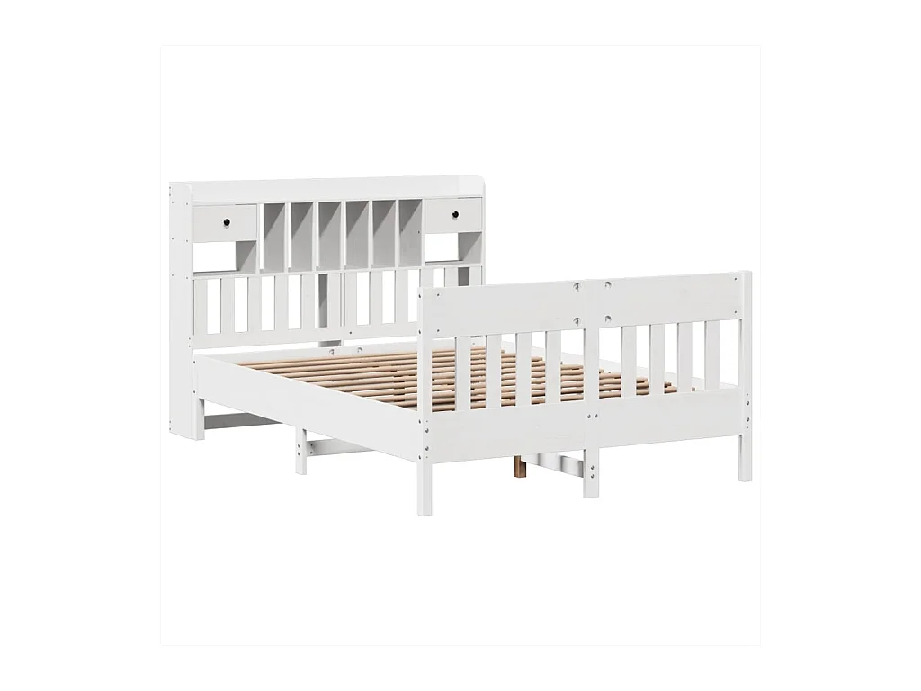 Letto per adulti | Letto matrimoniale | Giroletto senza Materasso Bianco 160x200 cm Legno Massello Pino
