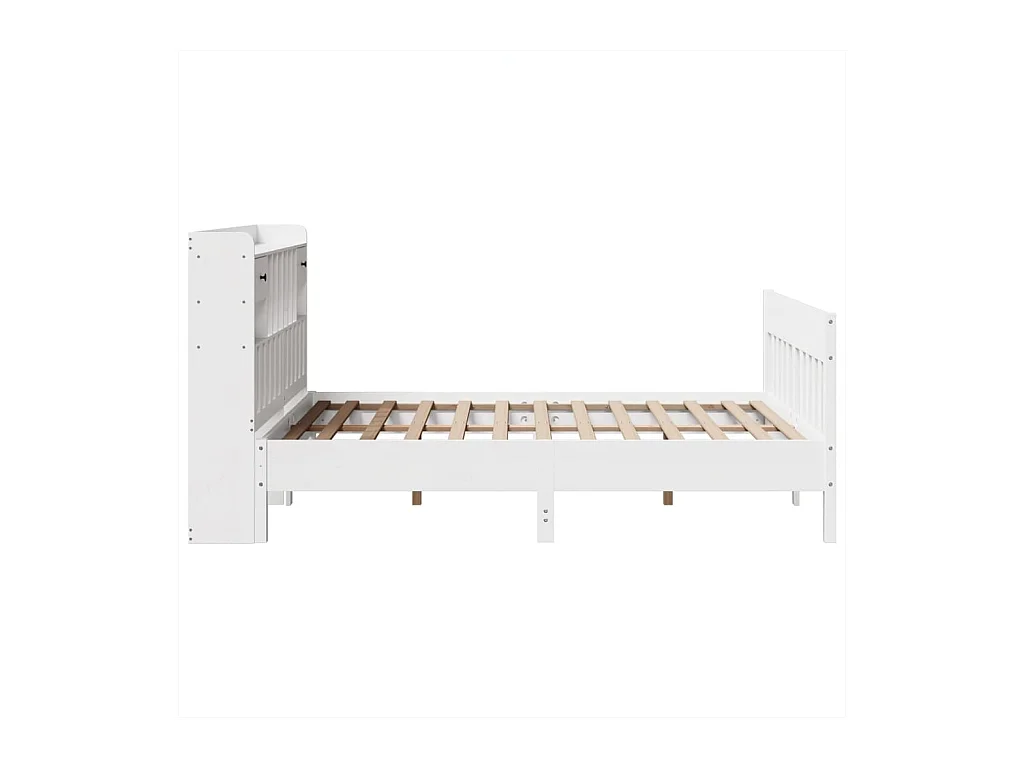 Letto per adulti | Letto matrimoniale | Giroletto senza Materasso Bianco 160x200 cm Legno Massello Pino