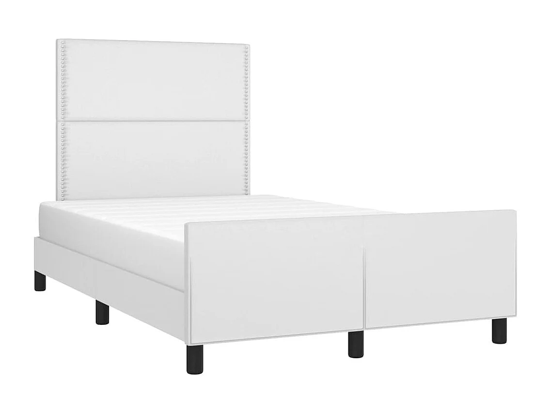 Lit simple | Lit adulte, enfant | Cadre de lit blanc 120x200 cm similicuir