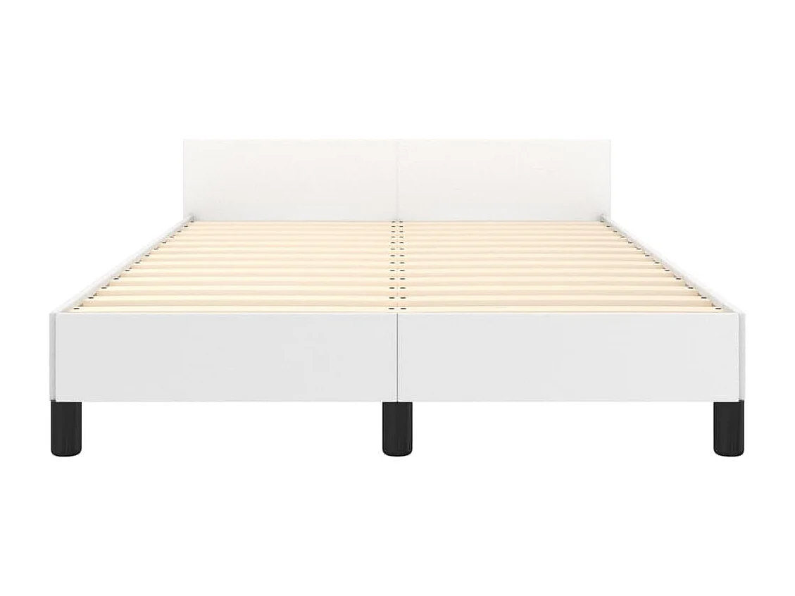 Lit simple | Lit adulte, enfant | Cadre de lit blanc 120x200 cm similicuir