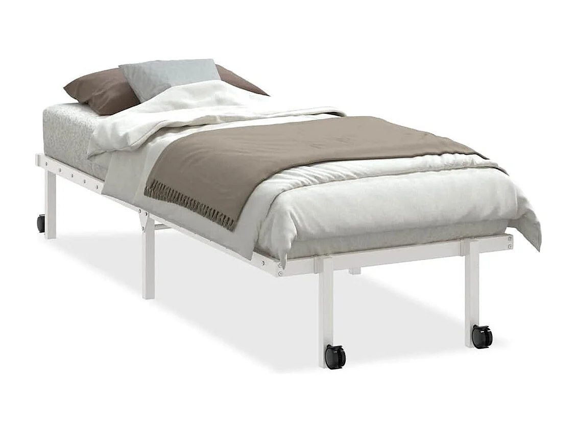Letto per adulti | Letto singolo | Giroletto senza Materasso Pieghevole Bianco 80x200 cm Acciaio