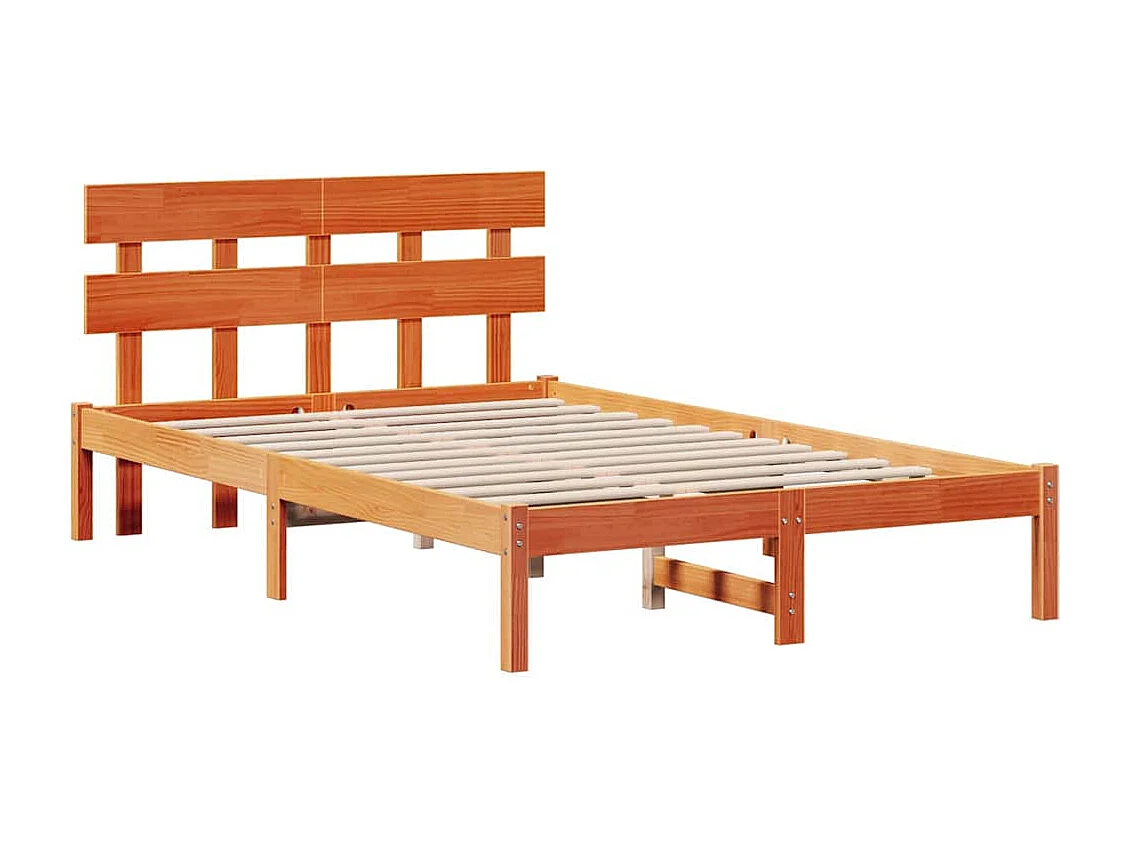 Lit double | Lit adulte | Cadre de lit Marron 140x190 cm Bois de pin massif