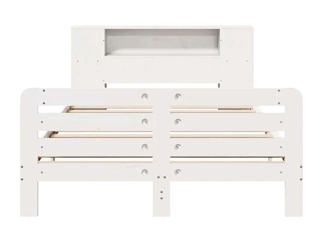 Lit double | Lit adulte | Cadre de lit blanc 140x190 cm bois de pin massif