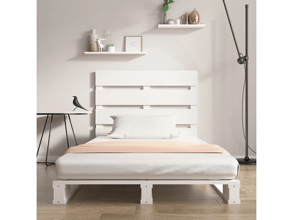 Lit simple | Lit adulte, enfant | Cadre de lit Blanc 90x190 cm Bois de pin massif Simple