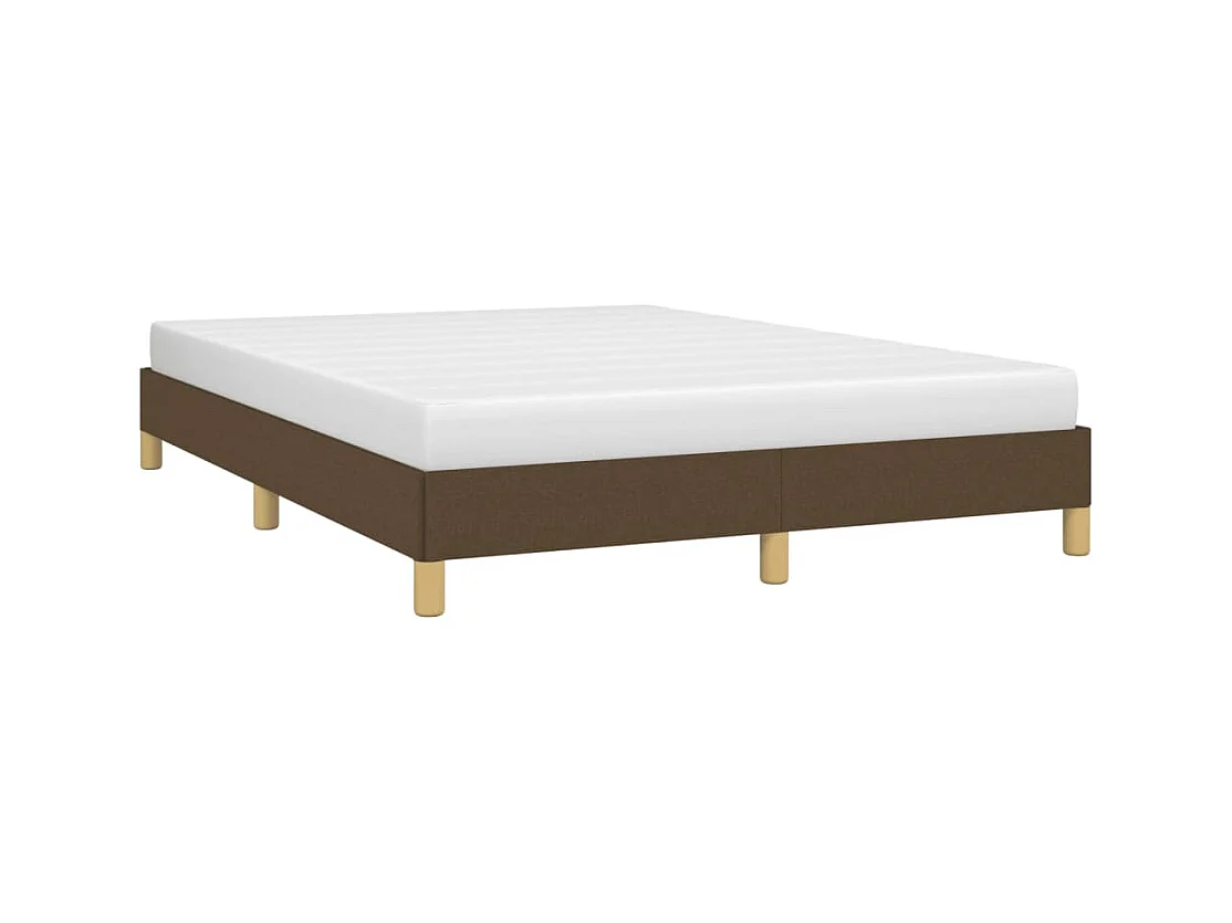 Lit double | Lit adulte | Cadre de lit marron foncé 140x190 cm tissu