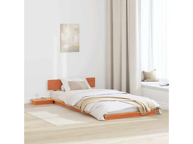 Lit simple | Lit adulte, enfant | Cadre de lit Marron 90x200 cm bois