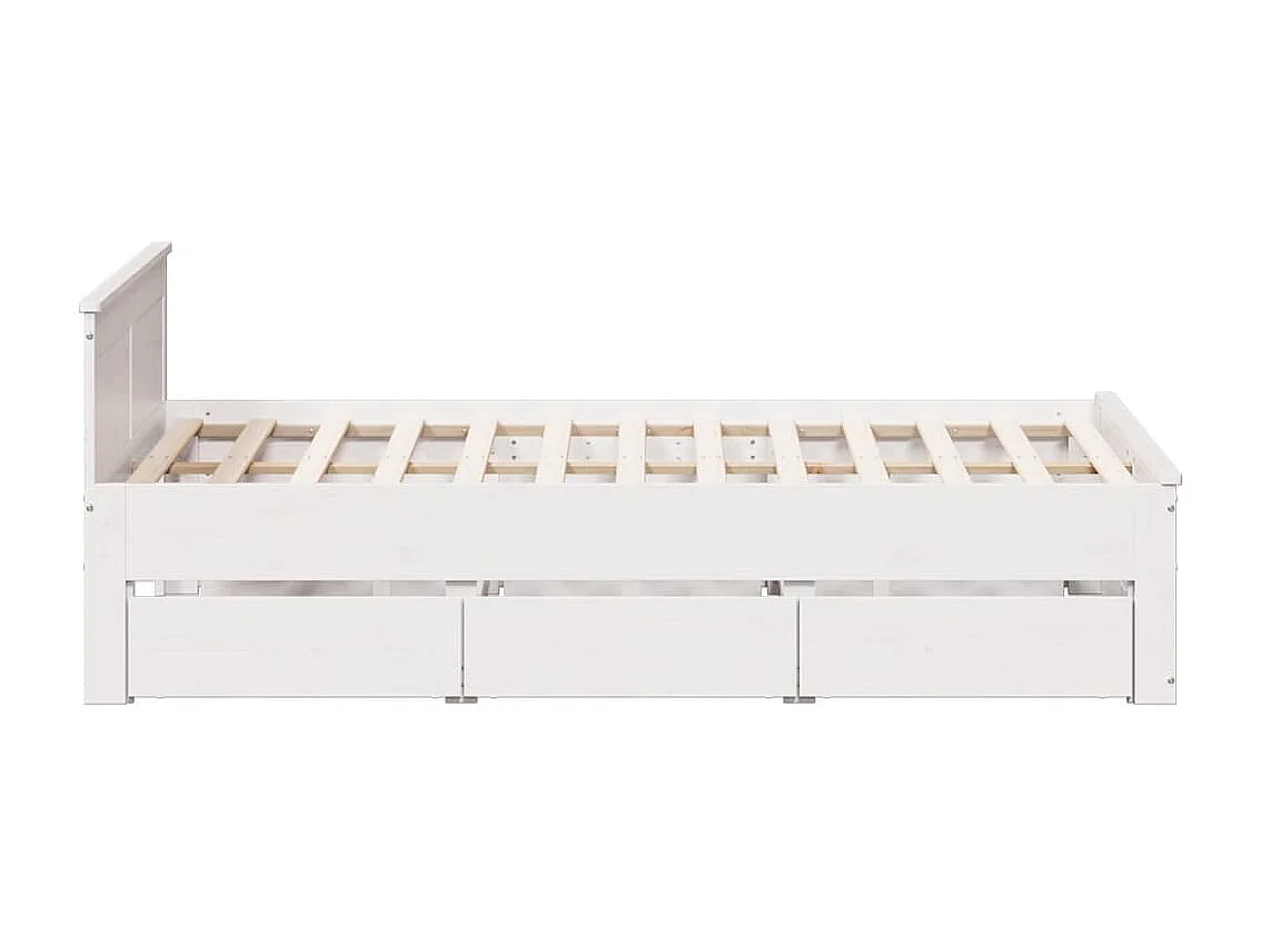 Letto per adulti | Letto matrimoniale | Giroletto senza Materasso con Testata Bianco 150x200 cm Pino