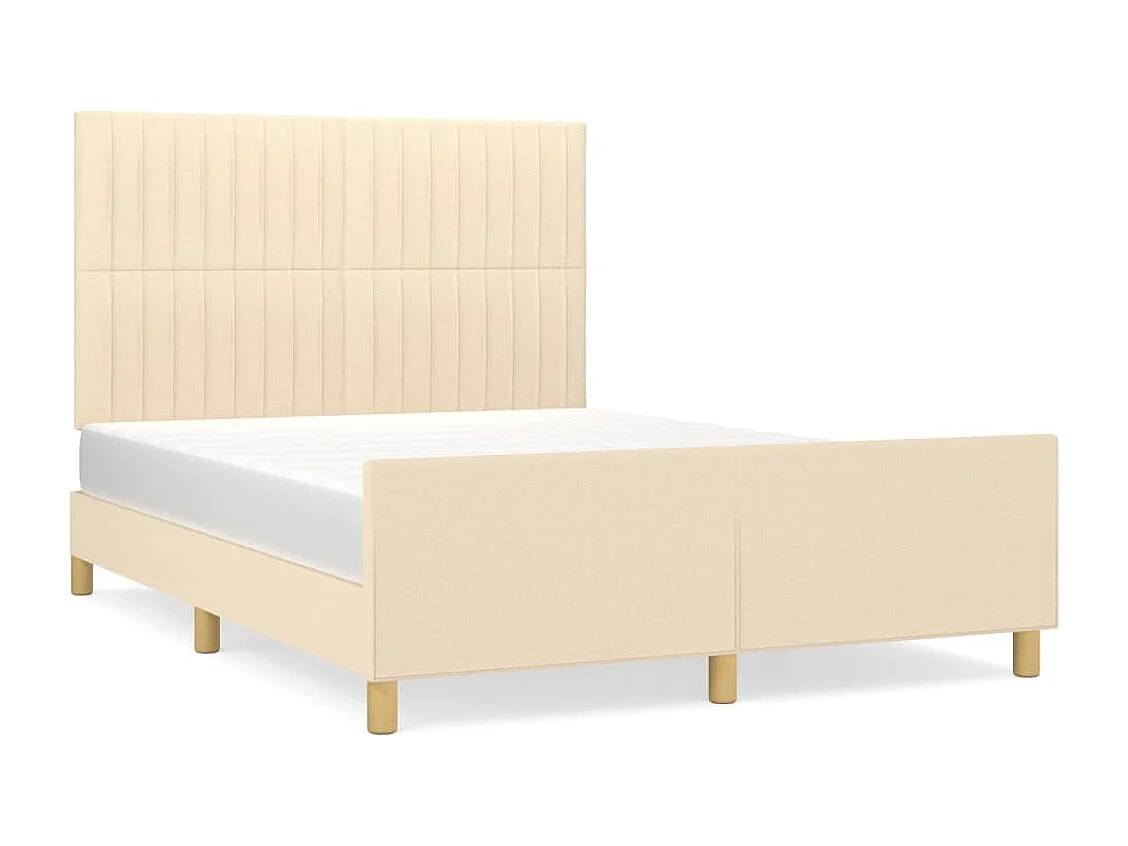 Lit double | Lit adulte | Cadre de lit crème 140x200 cm tissu