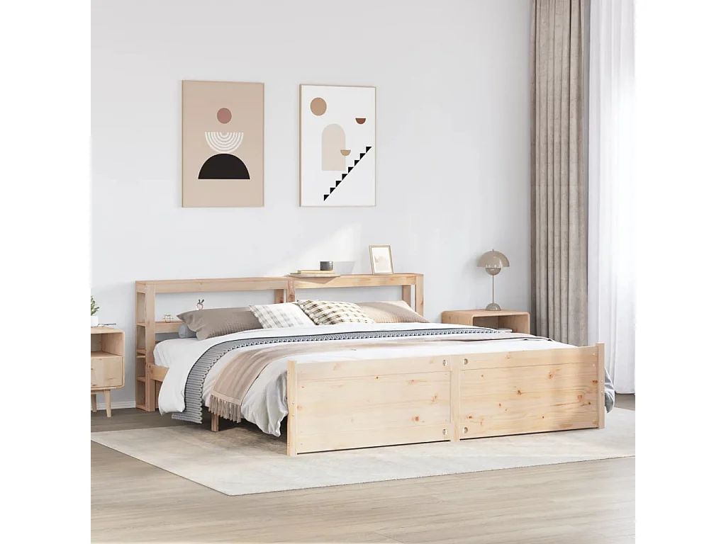 Lit double | Lit adulte | Cadre de lit avec tête de lit 180x200 cm