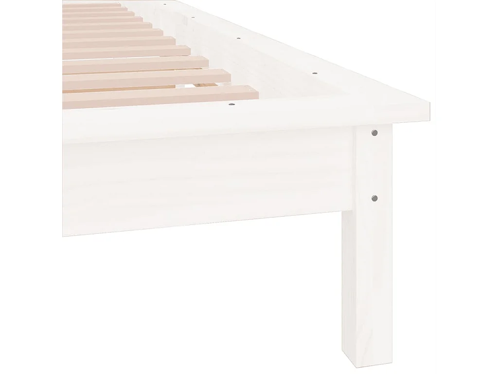 Letto per adulti | Letto singolo | Giroletto con LED Bianco 90x200 cm in Legno Massello