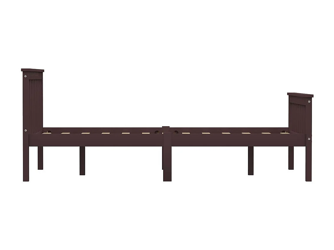 Lit simple | Lit adulte, enfant | Cadre de lit marron foncé pin massif 120x200 cm