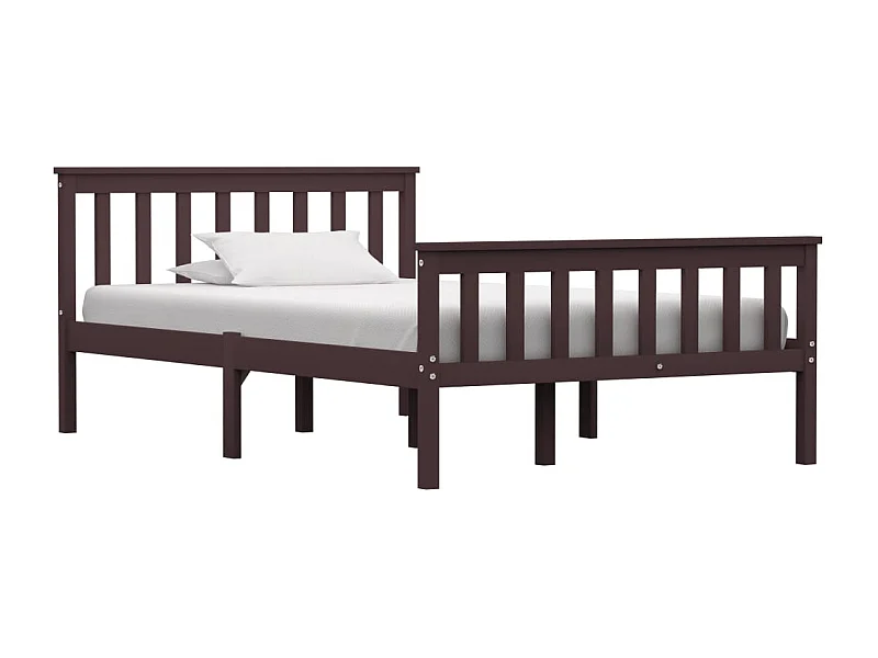 Lit simple | Lit adulte, enfant | Cadre de lit marron foncé pin massif 120x200 cm