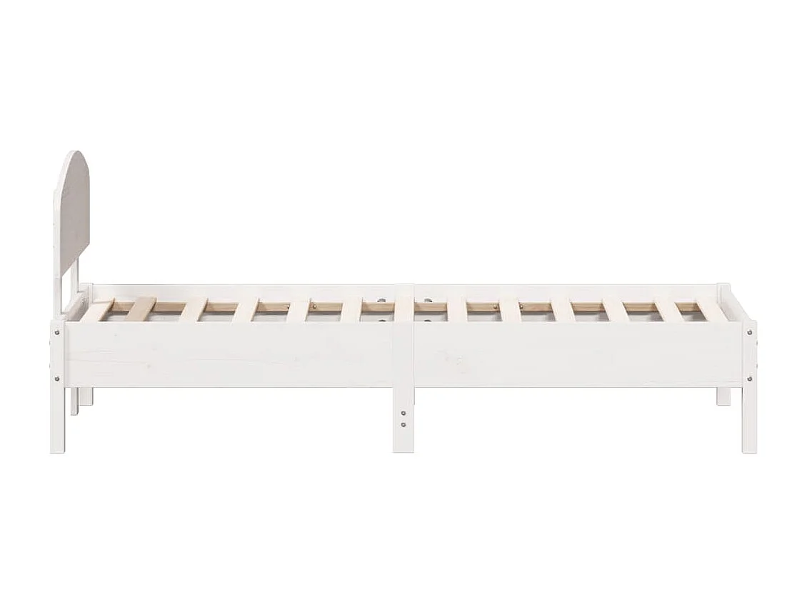 Lit simple | Lit adulte, enfant | Cadre de lit blanc 90x190 cm bois de pin massif