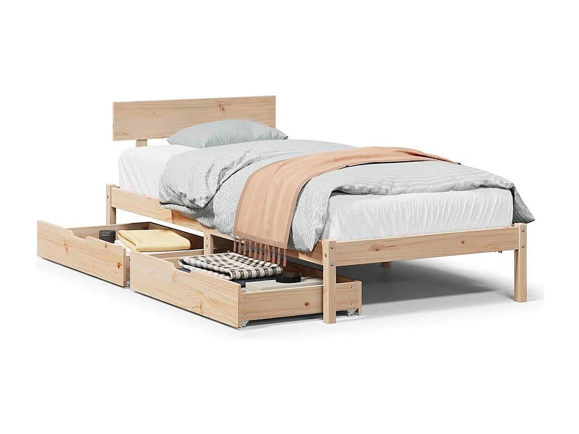 Lit simple | Lit adulte, enfant | Cadre de lit 90x200 cm bois de pin massif