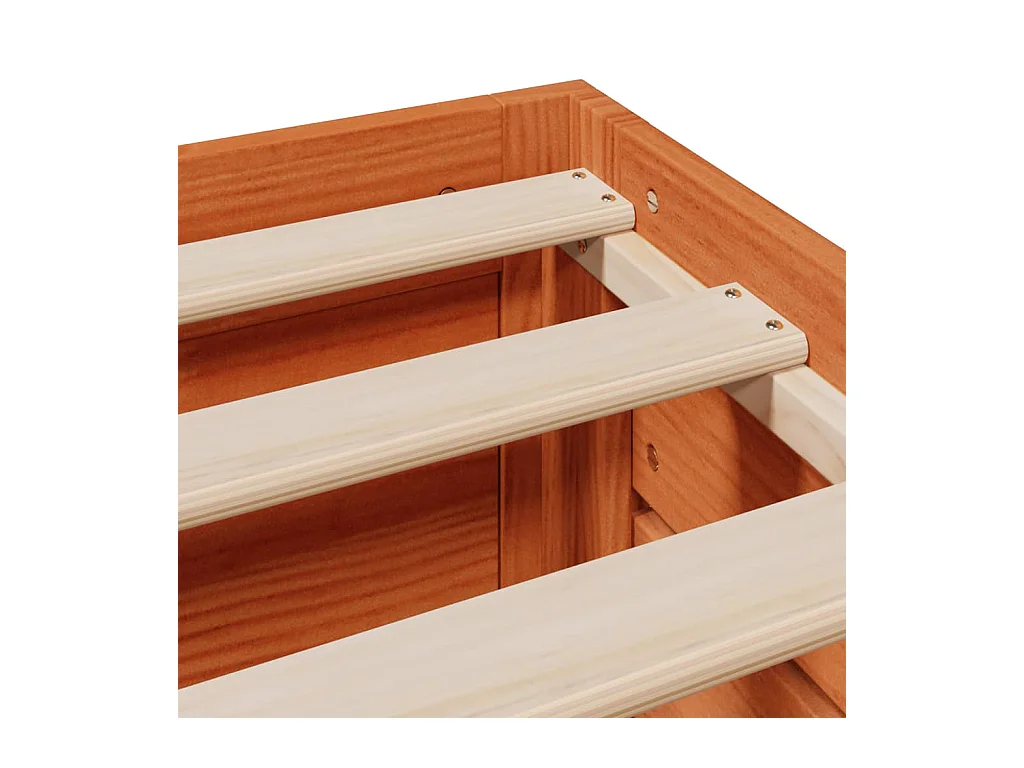 Letto per adulti | Letto singolo | Giroletto senza Materasso con Cassetti Marrone Cera 100x200 cm