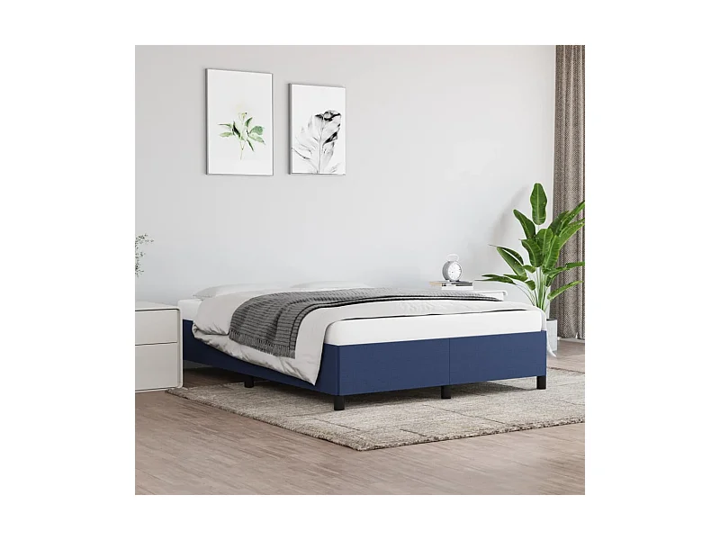 Lit double | Lit adulte | Cadre de lit bleu 140x200 cm tissu