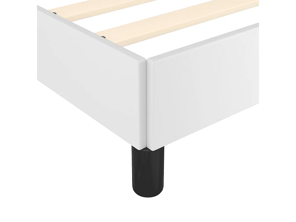 Bedframe | Tweepersoonsbed met hoofdbord kunstleer wit 200x200 cm