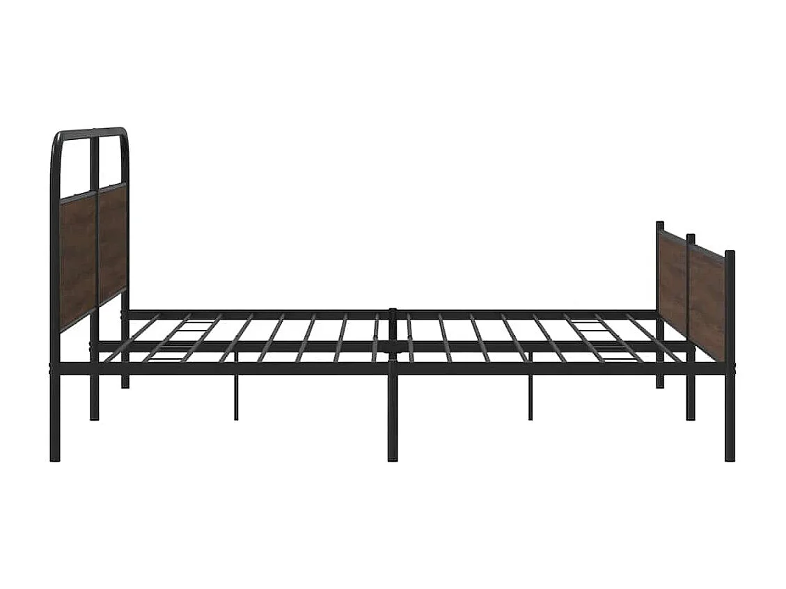 Letto per adulti | Letto matrimoniale | Giroletto senza Materaso in Metallo Rovere Marrone 180x200 cm