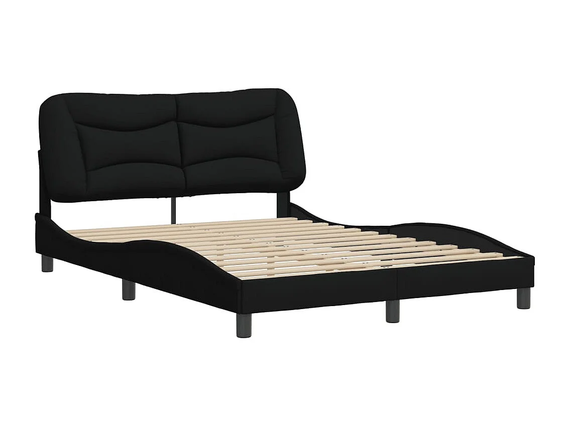 Lit double | Lit adulte | Cadre de lit noir 140x190 cm tissu