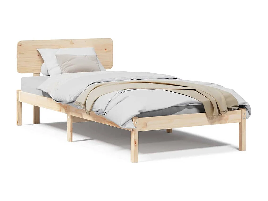 Lit simple | Lit adulte, enfant | Cadre de lit Naturel 75x190 cm Bois massif en pin