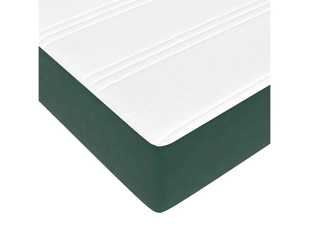 Lit simple | Lit adulte, enfant | Cadre de lit avec matelas Vert foncé 90x200 cm Velours