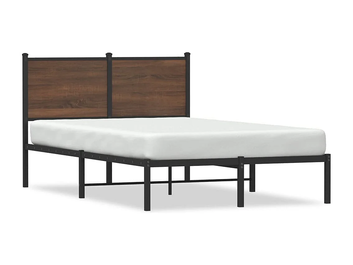 Lit simple | Lit adulte, enfant | Cadre de lit en métal chêne marron 120x200 cm