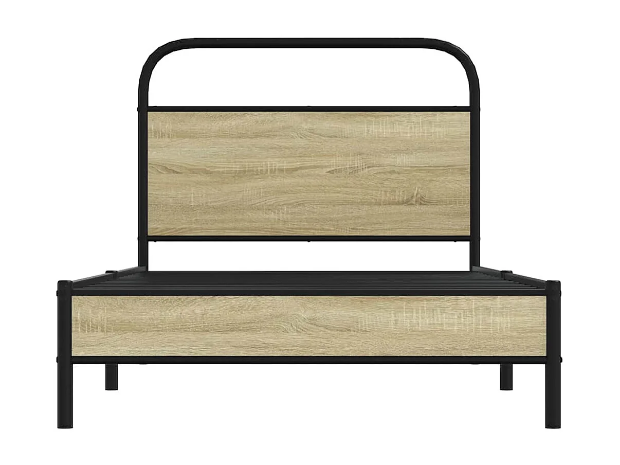 Letto per adulti | Letto singolo | Giroletto senza Materasso Rovere Sonoma 100x200cm in Truciolato