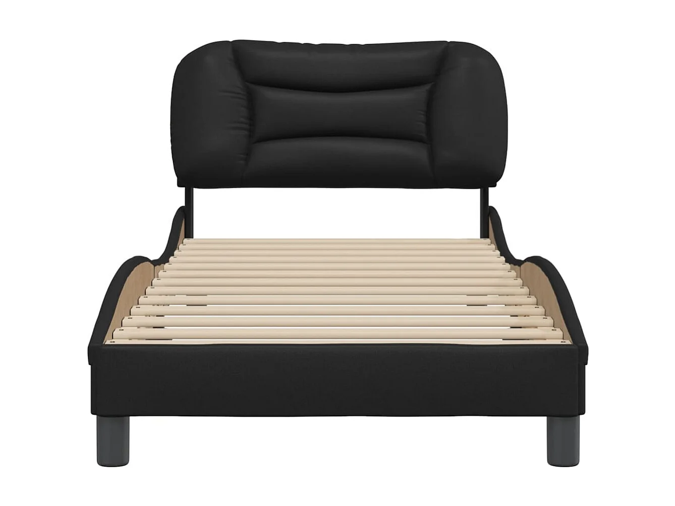 Lit simple | Lit adulte, enfant | Cadre de lit noir 90x200 cm similicuir