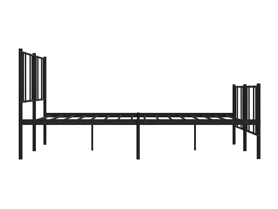 Lit double | Lit adulte | Cadre de lit métal avec pied de lit noir 193x203cm