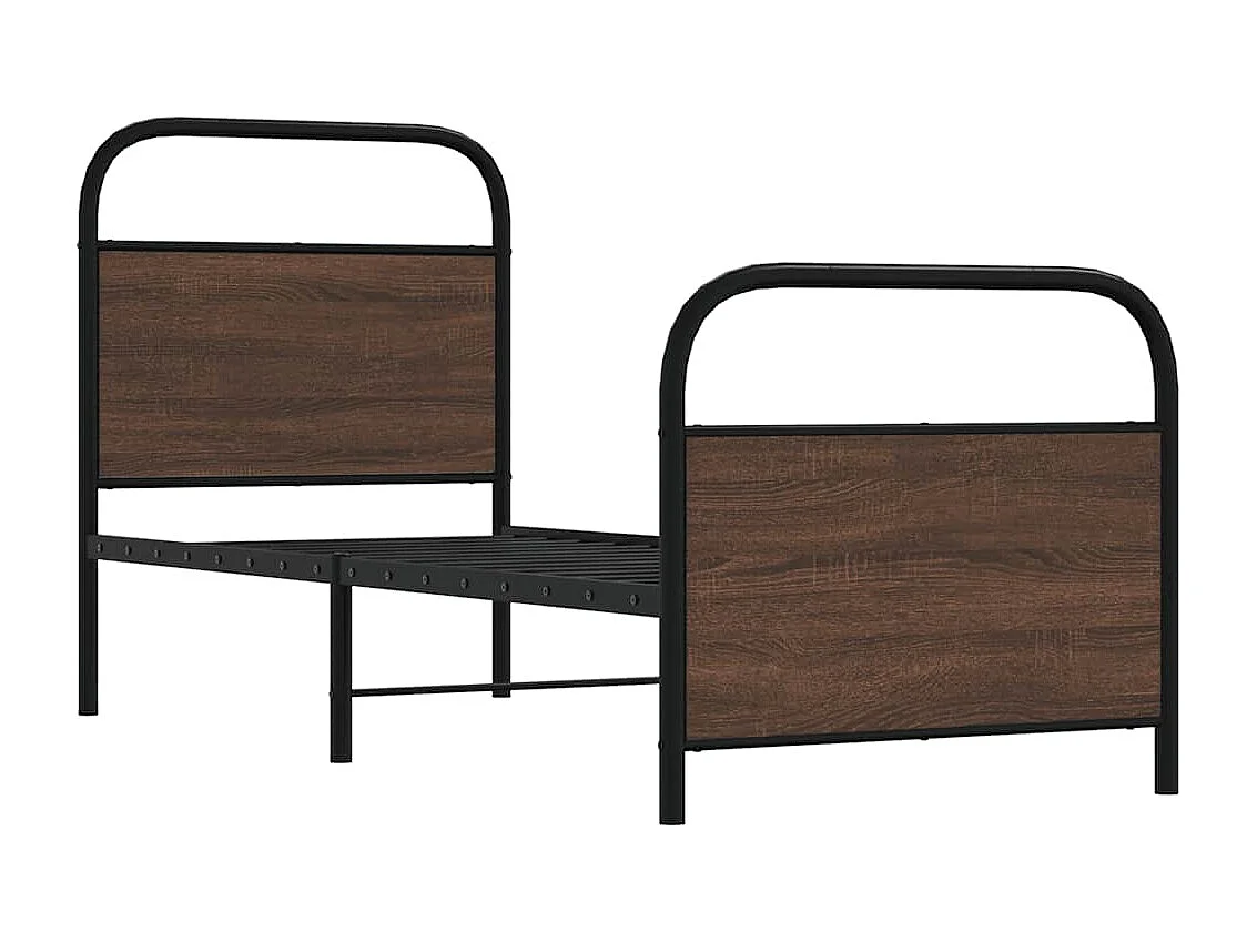 Letto per adulti | Letto singolo | Giroletto senza Materasso Rovere Marrone 75x190cm in Truciolato