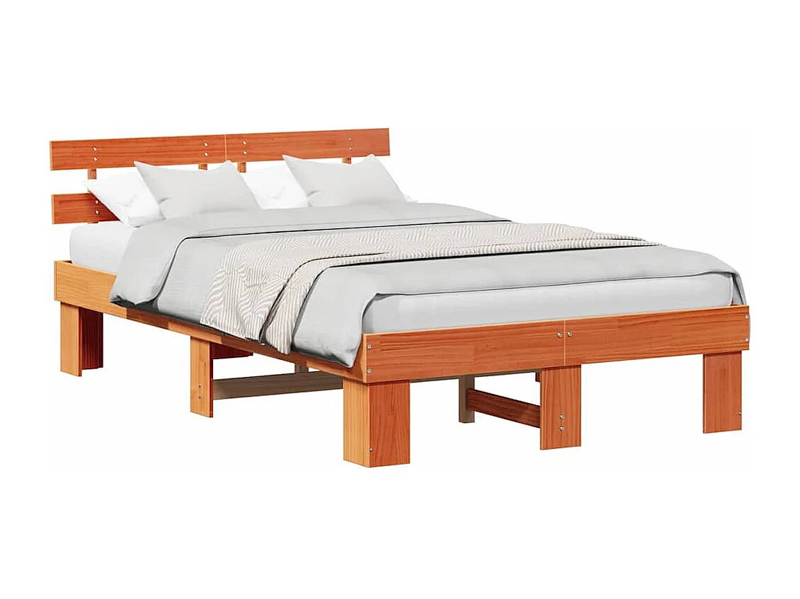 Lit simple | Lit adulte, enfant | Cadre de lit Marron 120x190 cm Bois de pin massif