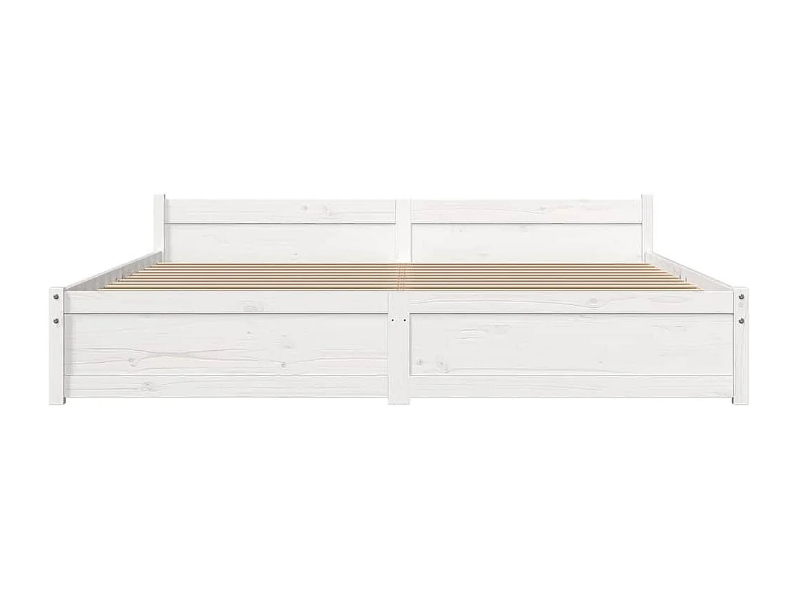 Lit double | Lit adulte | Cadre de lit blanc bois massif 180x200 cm