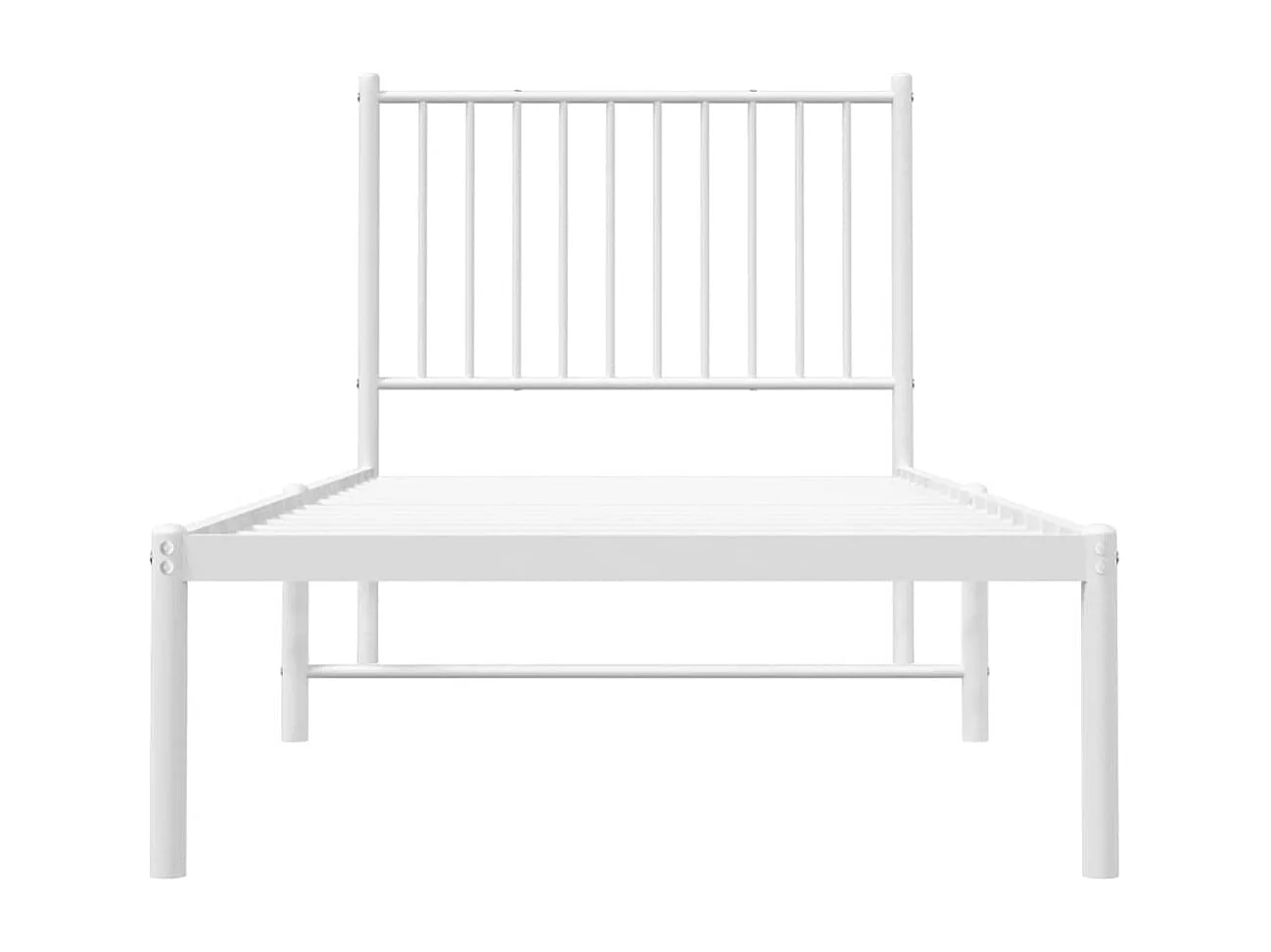 Lit simple | Lit adulte, enfant | Cadre de lit métal avec tête de lit blanc 80x200cm