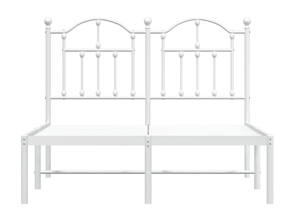 Lit simple | Lit adulte, enfant | Cadre de lit métal et tête de lit blanc 120x190 cm