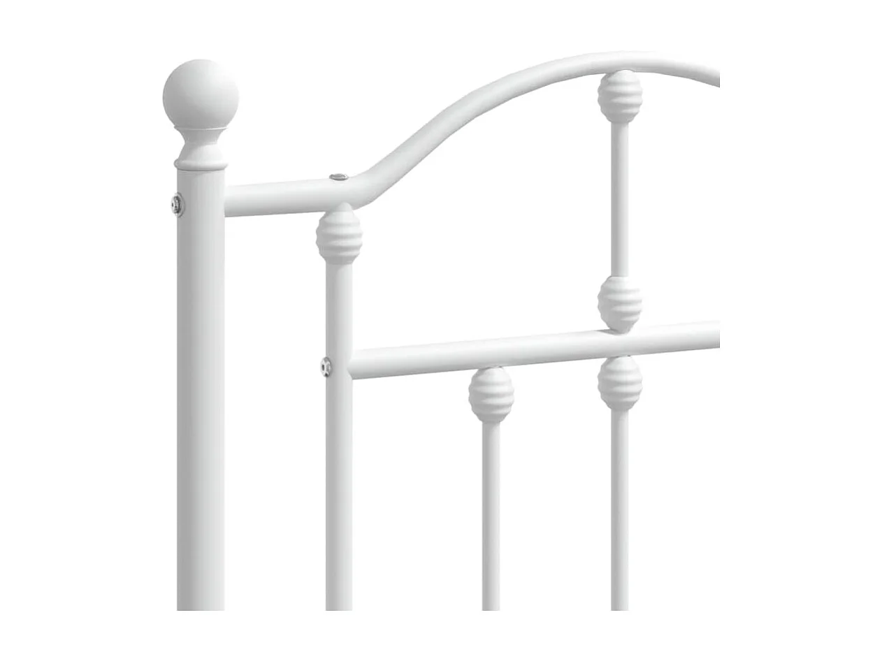 Lit simple | Lit adulte, enfant | Cadre de lit métal et tête de lit blanc 120x190 cm