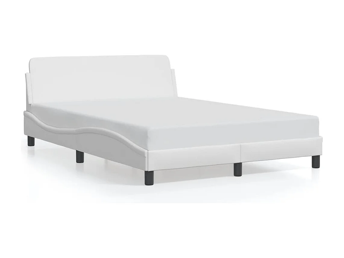 Lit simple | Lit adulte, enfant | Cadre de lit blanc 120x200 cm similicuir