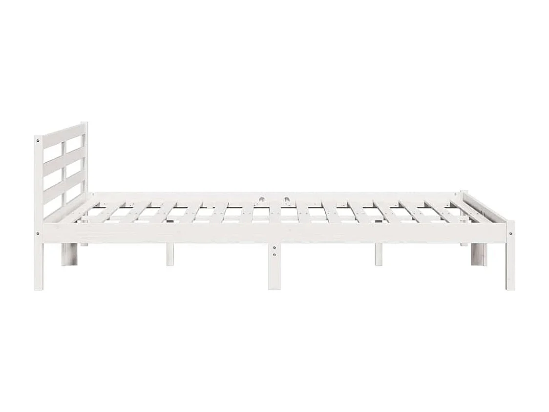Lit double | Lit adulte | Cadre de lit Blanc 220x180 cm Bois massif en pin