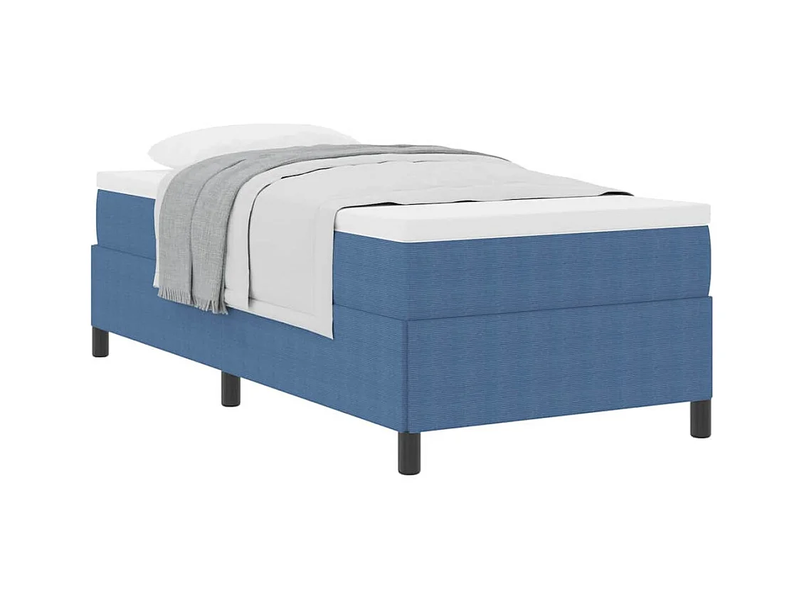 Lit simple | Lit adulte, enfant | Cadre de lit Bleu 80x200 cm Tissu en velours côtelé